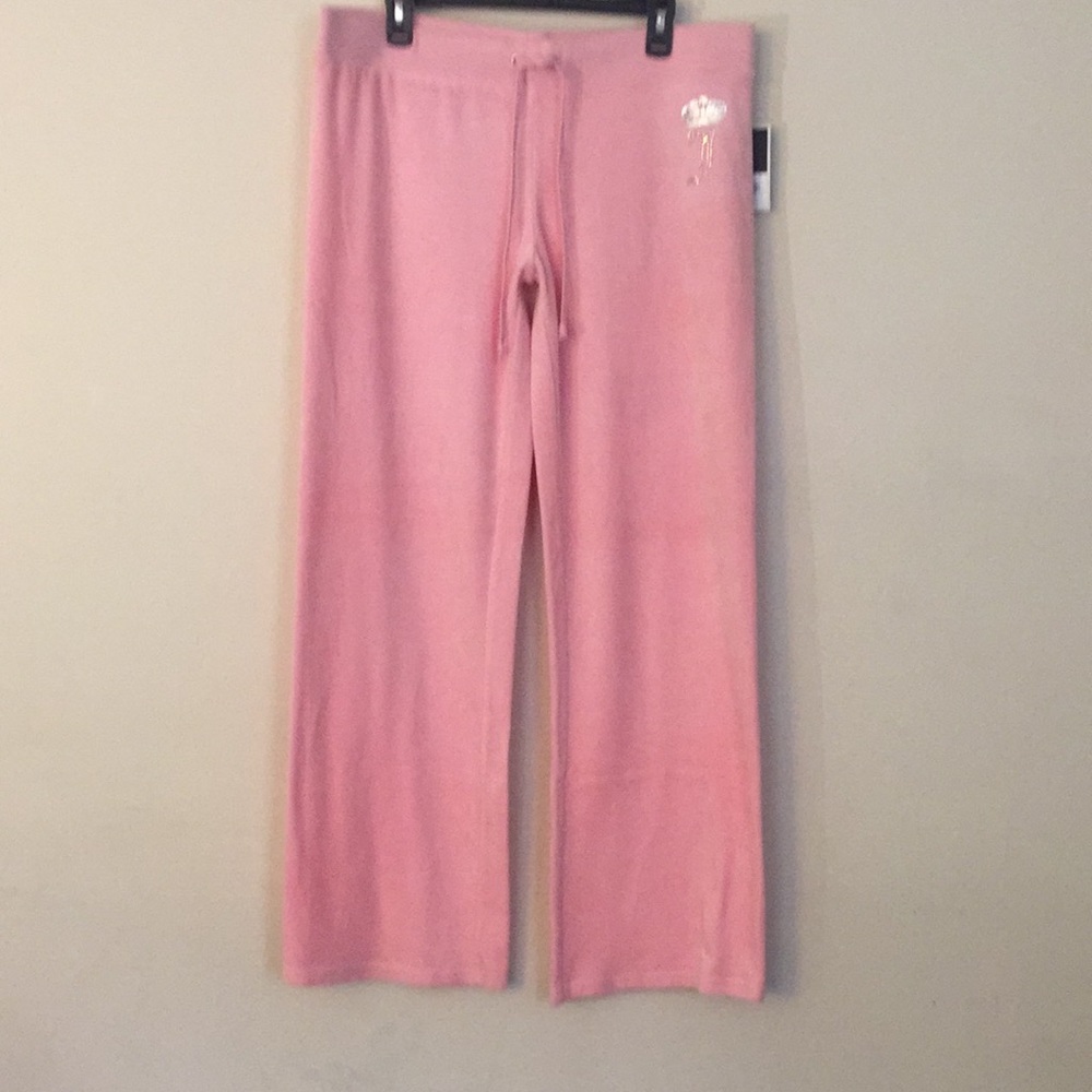 ‼️SALE‼️Juicy Couture Velour Petal Pink Pant Royal NWT XL - Picture 1 of 7